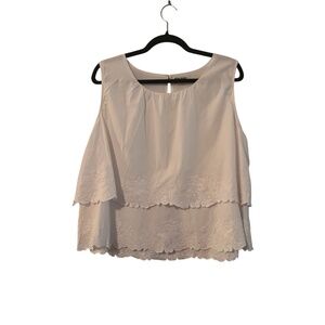 Roller Rabbit Women's White Floral Sleeveless Top Size XL